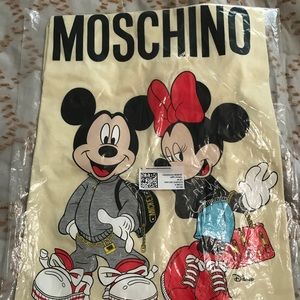 BNWT H&M x Moschino Mickey Tee Shirt Yellow Med